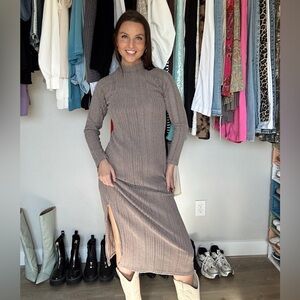 Ribbed Knit Midi Dress
